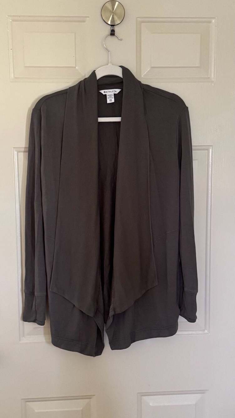 Athleta Pranayama Wrap Cardigan Sweater Women's XXS Marl Grey Heather